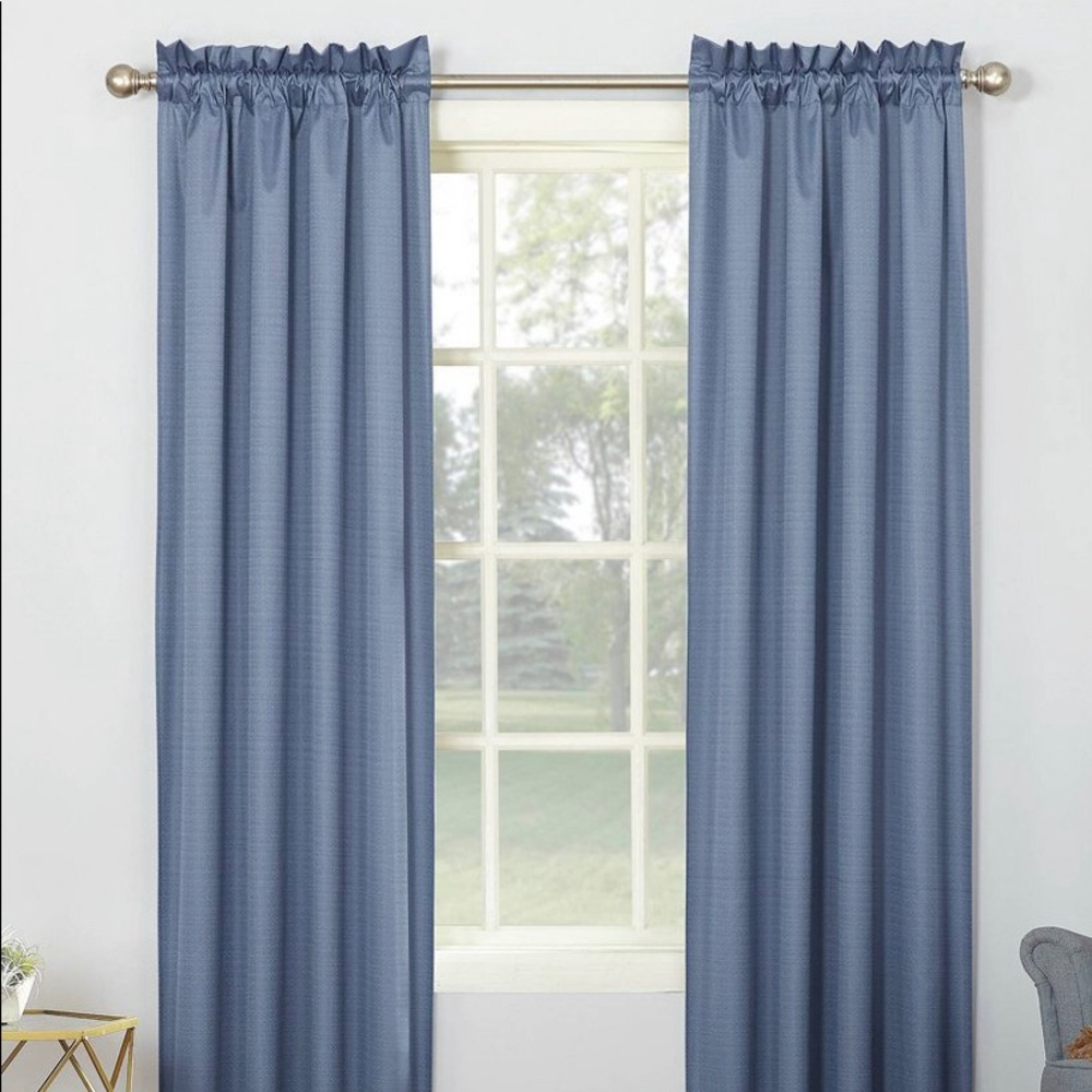 2 Blue Curtains